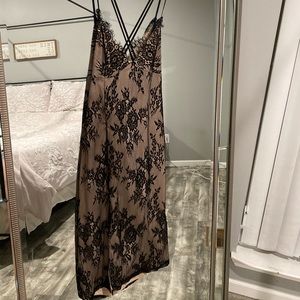 Lace Midi Side Slit Dress